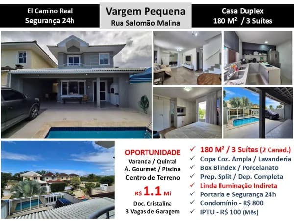 Casa Vargem Pequena Salomão Malina El Camino Real 180M²