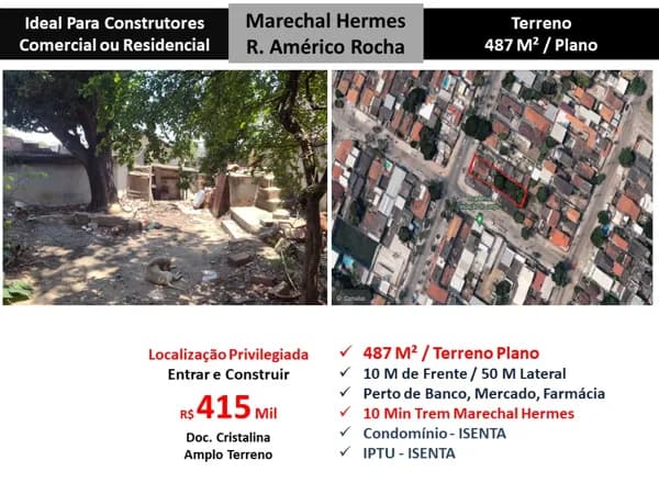 Terreno Marechal Hermes Américo Rocha 487M²
