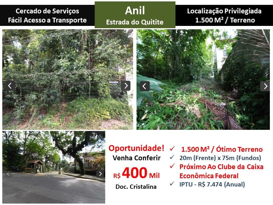 Terreno JPA Anil Estrada do Quitite 1500M²