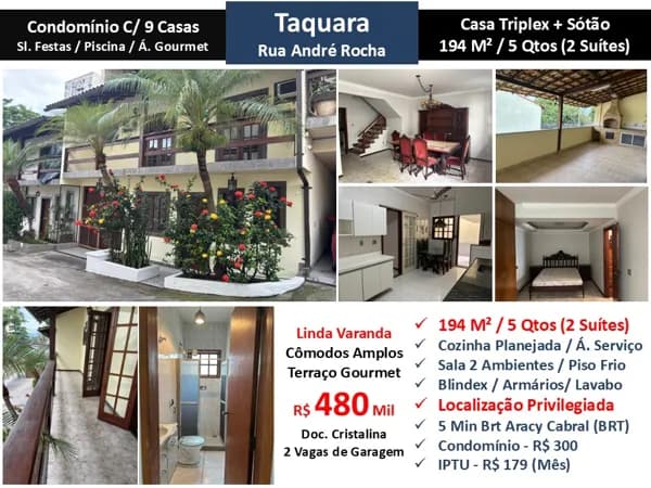 Casa JPA Taquara André Rocha 194M²