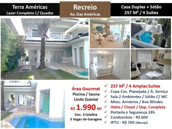 Casa Recreio Terra Américas 257M² 3