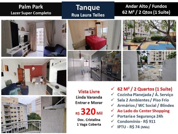 Apto JPA Pechincha Laura Telles Palm Park 62M²