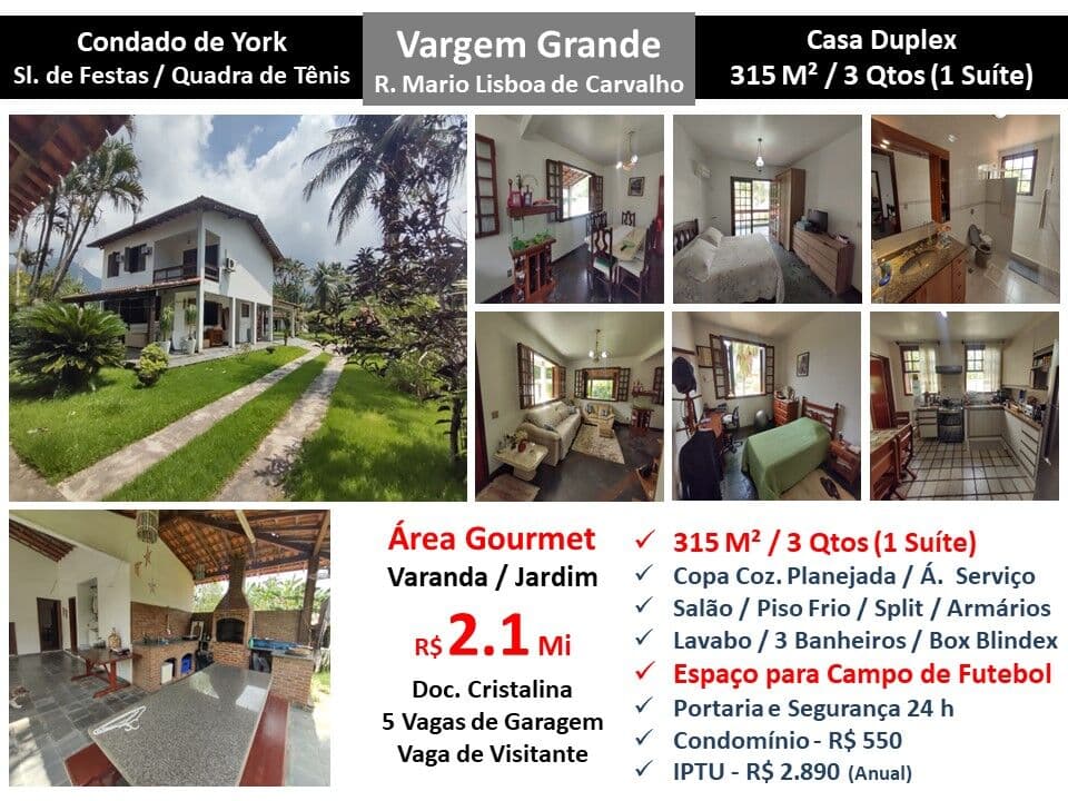 Casa Vargem Grande Condado de York 315M²