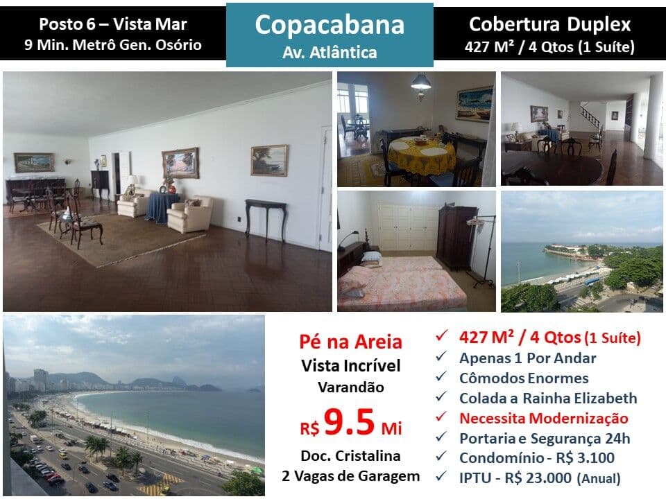 Cob Copacabana Praia Atlântica 427M²