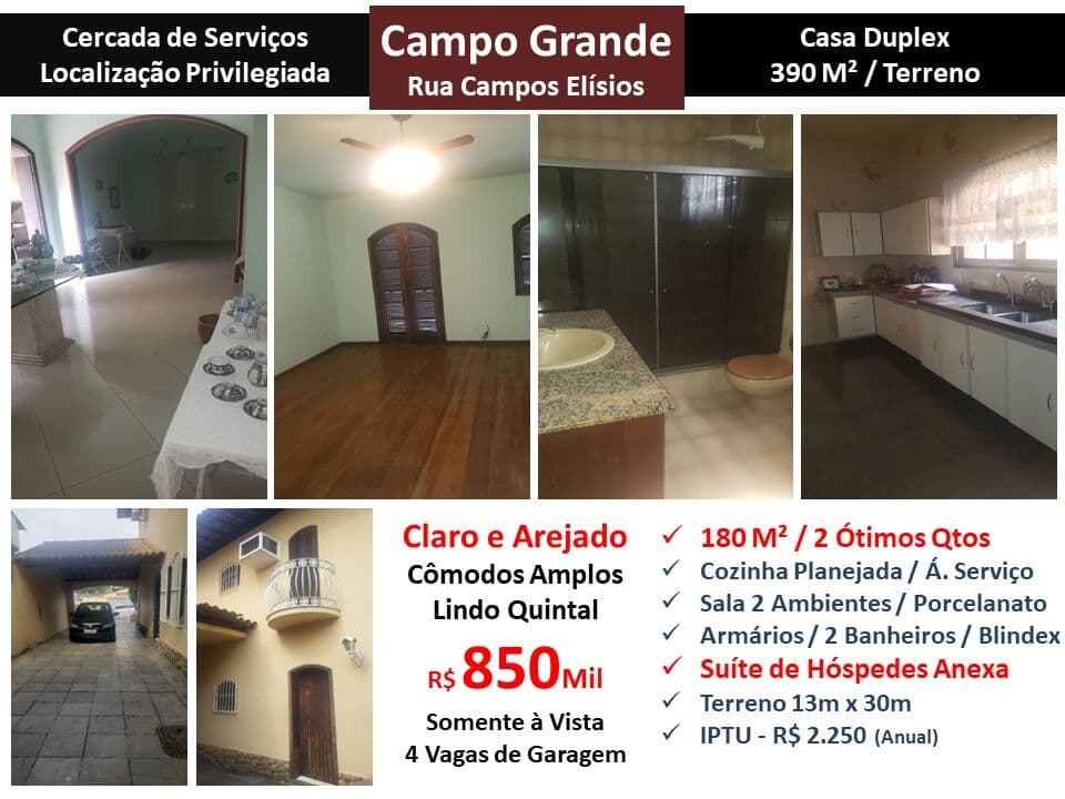 Casa Campo Grande Campos Elísios 180M²