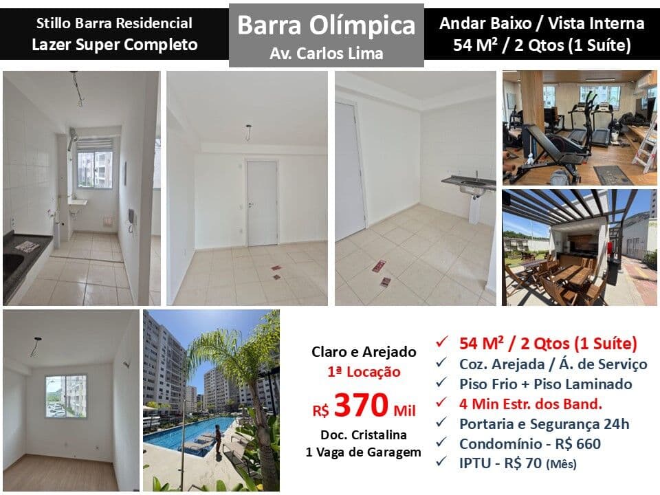Apto Barra Olímpica Carlos Lima Stillo Barra 54M²