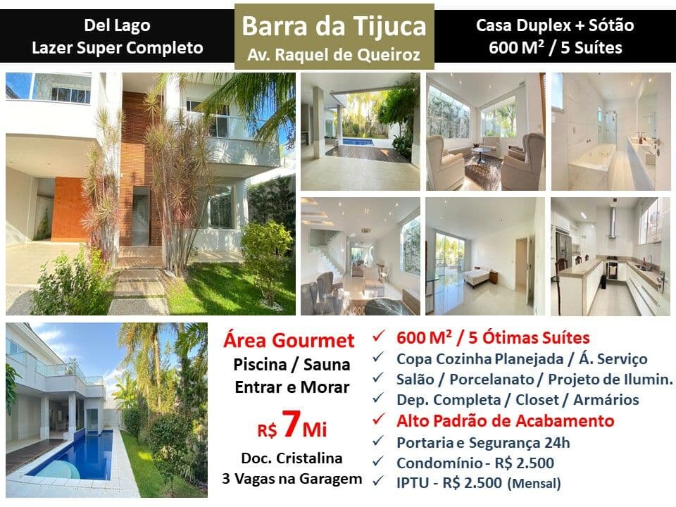 Casa Barra da Tijuca Del Lago 600M²