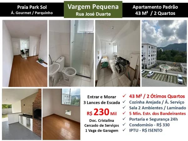 Apto Vargem Pequena Praia Park Sol 43M²