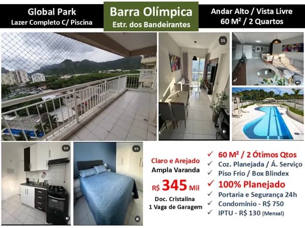 Apto Barra Olímpica Global Park 60M²
