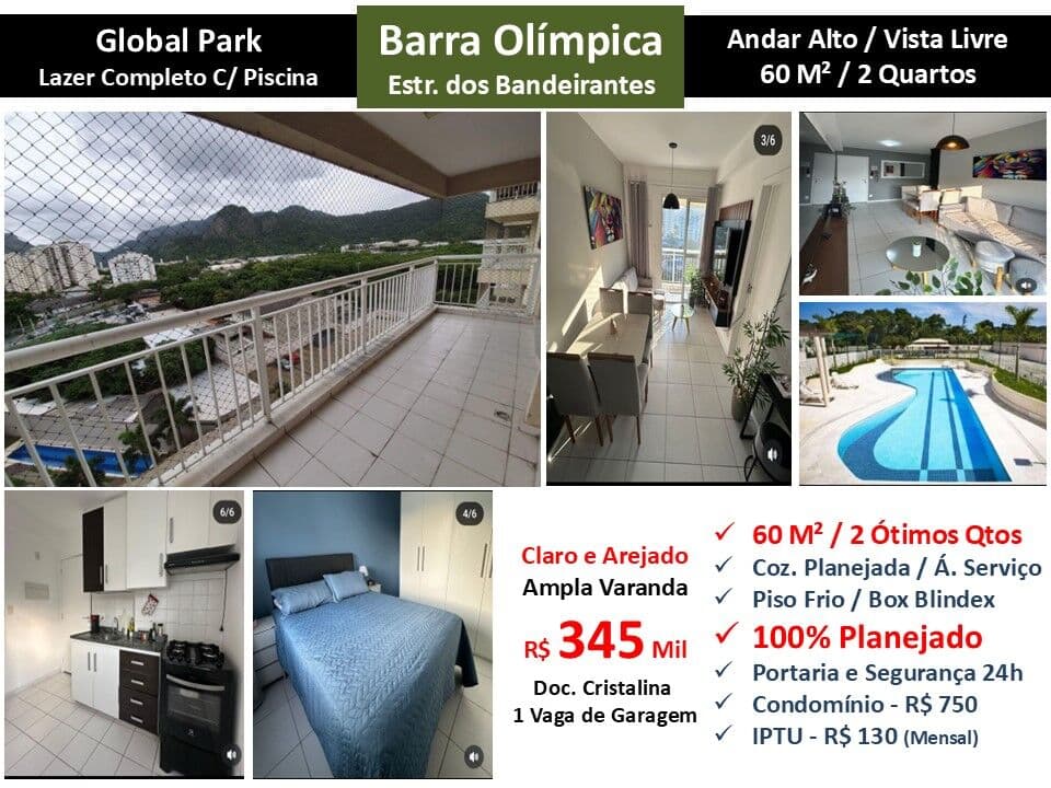 Apto Barra Olímpica Global Park 60M²