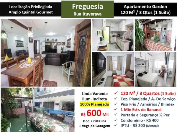 Apto JPA Freguesia Ituverava 120M² Garden