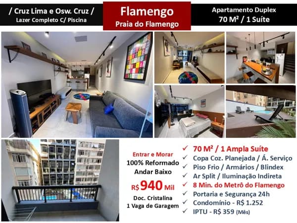 Apto Flamengo Praia 70M²