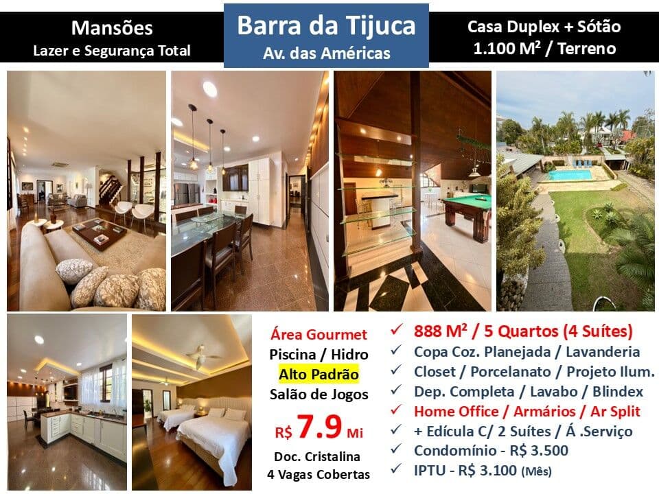 Casa Barra da Tijuca Mansões 888M²