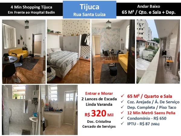 Apto Tijuca Santa Luíza 65M²