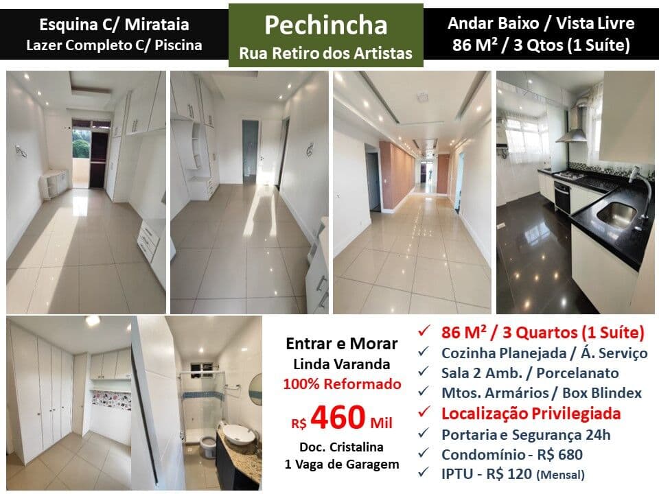 Apto JPA Pechincha Retiro dos Artistas 86M²