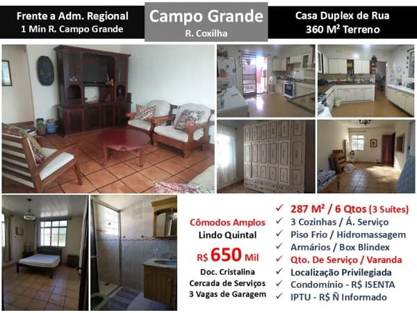Casa Campo Grande Coxilha 287M²