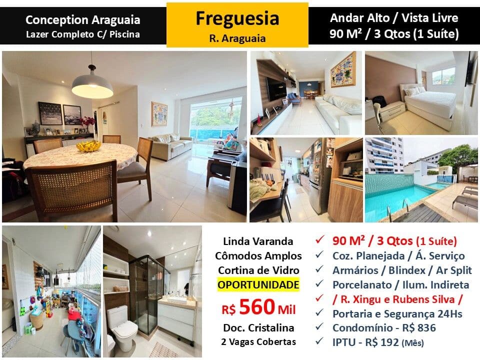 Apto JPA Freguesia Araguaia Conception 90M²