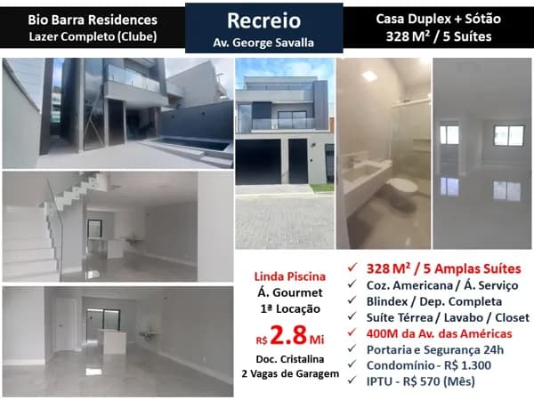 Casa Recreio Bio Barra Residences 328M²