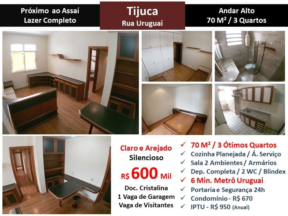 Apto Tijuca Uruguai 70M² 3