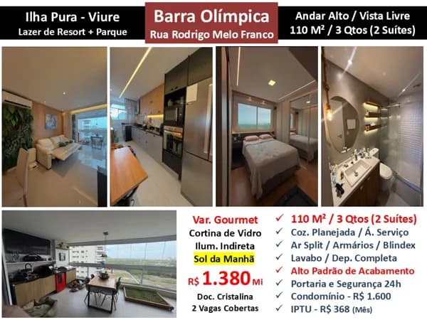 Apto Barra Olímpica Ilha Pura Viure 110M²