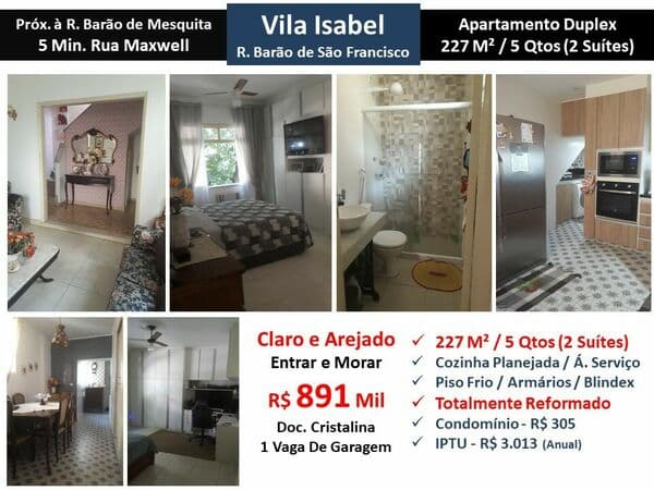 Apto Vila Isabel Barão de São Francisco 227M²