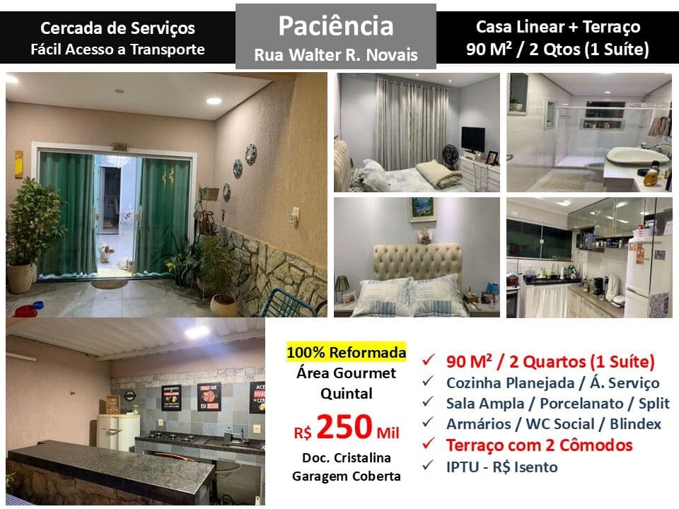 Casa Paciência Walter R. Novais 90M² Linear