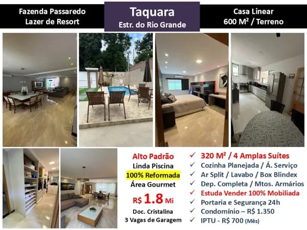 Casa JPA Taquara Fazenda Passaredo 320M²