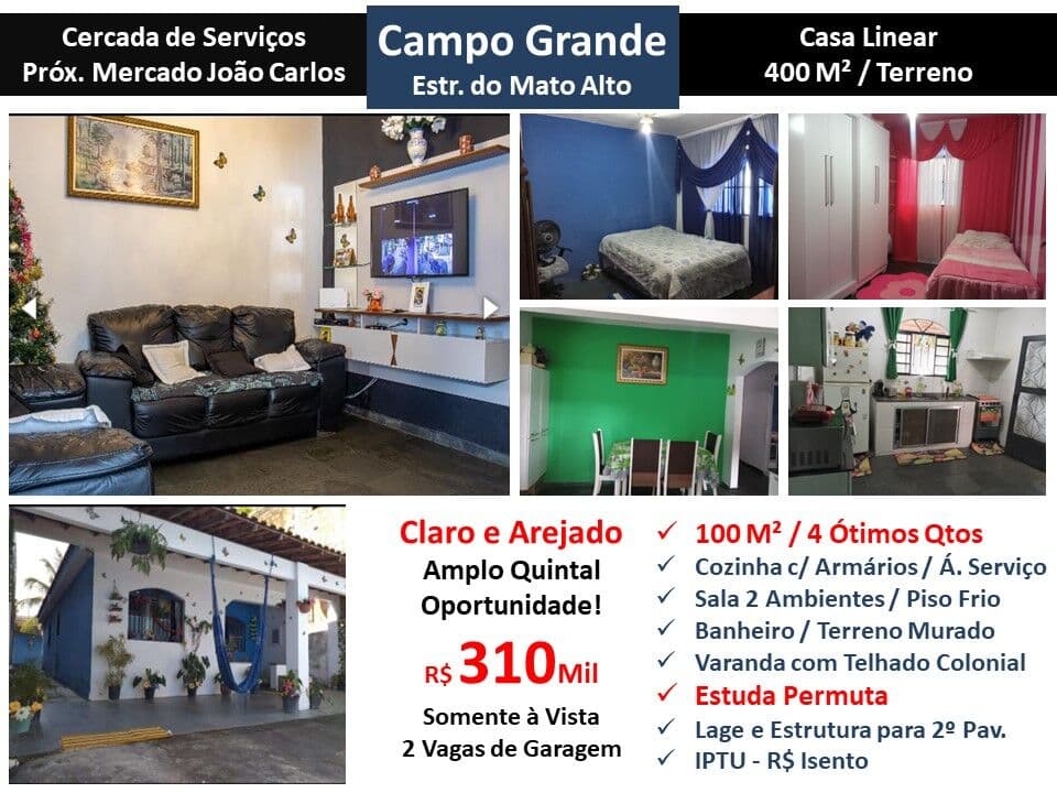 Casa Campo Grande Mato Alto 100M² Linear