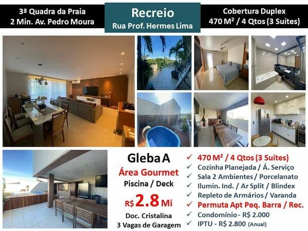 Cob Recreio Gleba A Praia Hermes de Lima 470M²