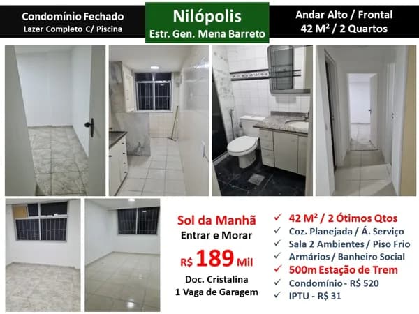Apto Nilopolis Estr. Gen. Mena Barreto 42M² 2