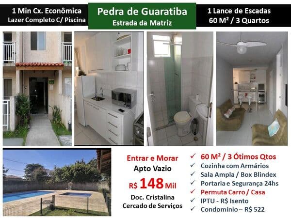Apto Pedra de Guaratiba Matriz 60M²