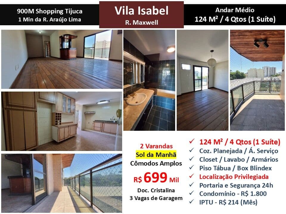 Apto Vila Isabel Maxwell 124M²