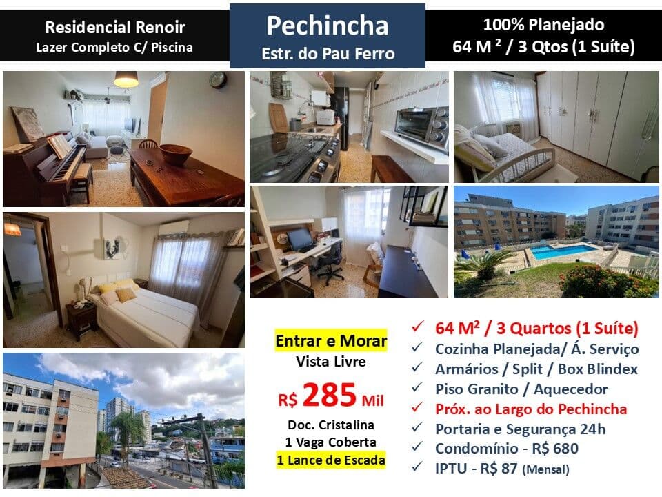 Apto JPA Pechincha Renoir 64M²