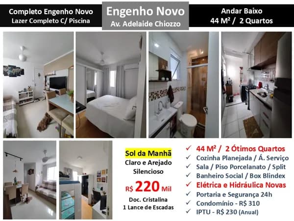Apto Eng. Novo Completo 44M²