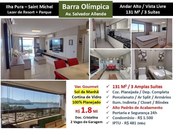 Apto Barra Olímpica Ilha Pura Saint Michel 131M²