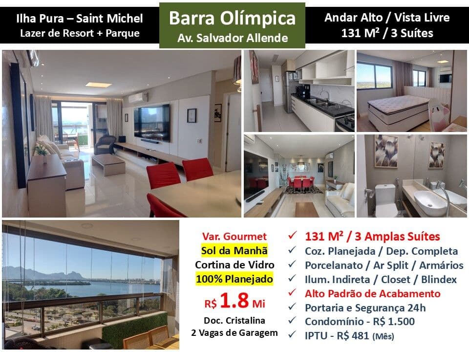 Apto Barra Olímpica Ilha Pura Saint Michel 131M²