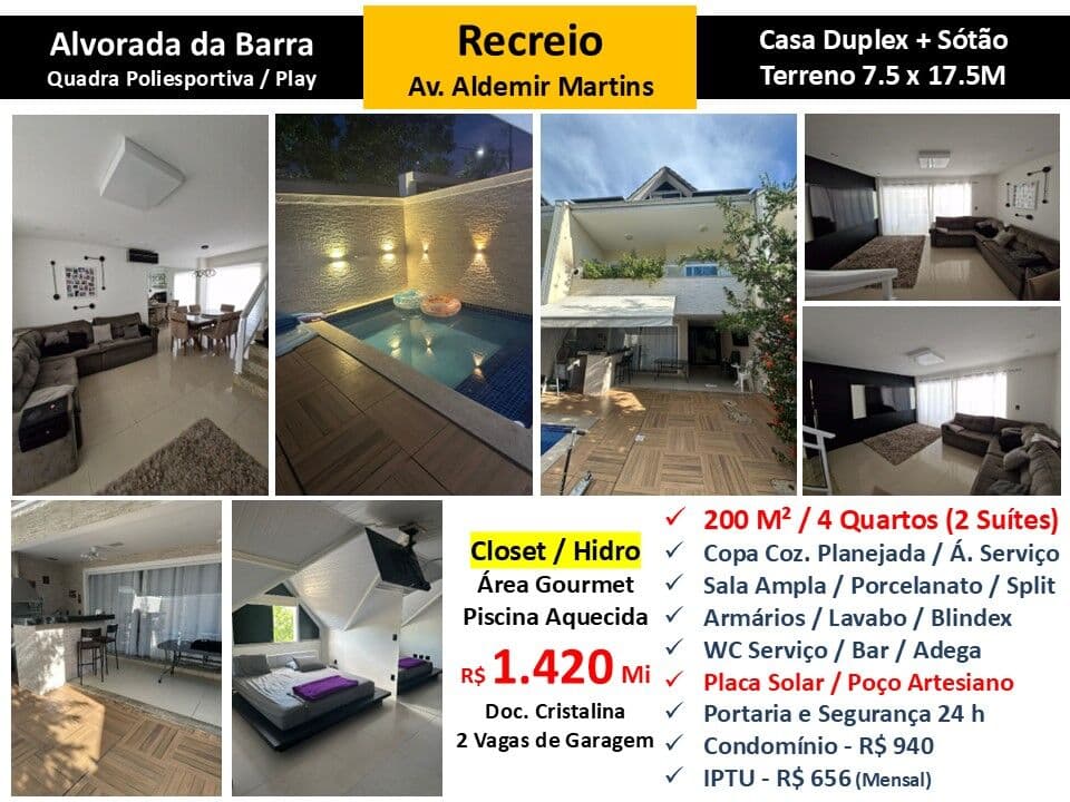 Casa Recreio Alvorada da Barra 200M²