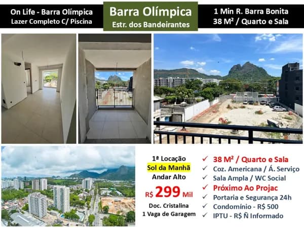 Apto Barra Olímpica On Life 38M²