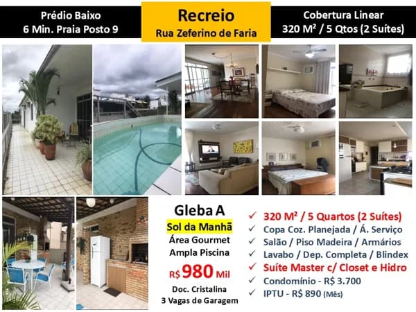Cob Recreio Gleba A Zeferino de Faria 320M² Linear