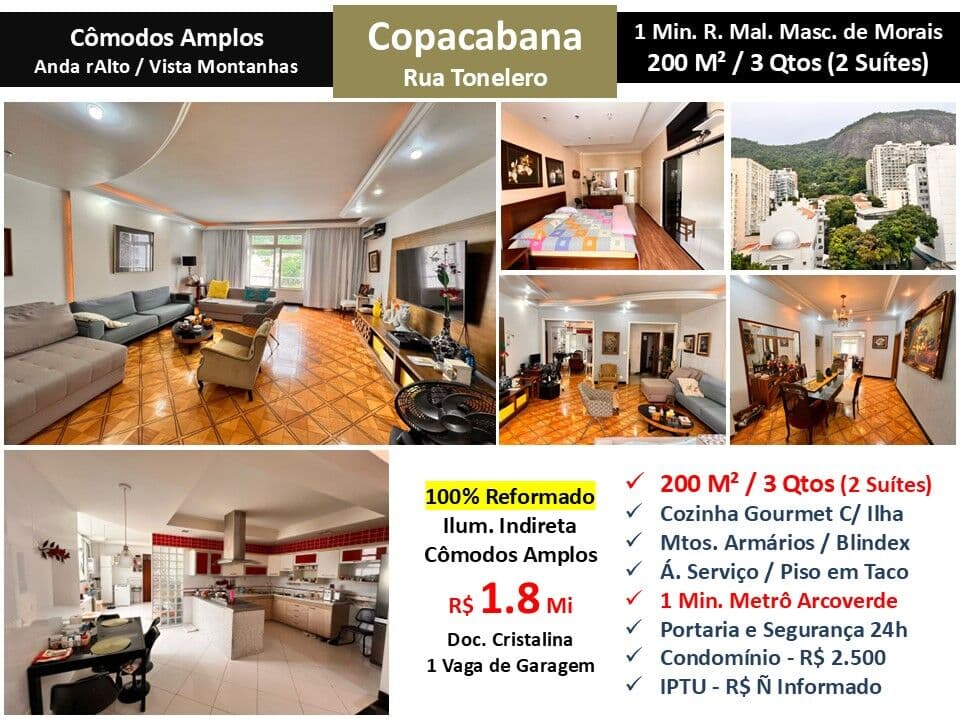 Apto Copacabana Tonelero 200M²