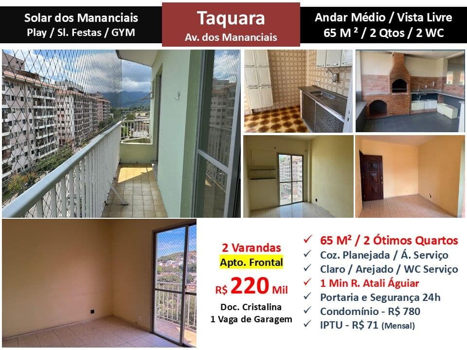 Apto JPA Taquara Solar dos Mananciais 65M²