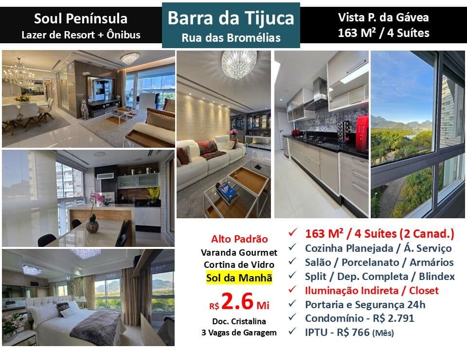 Apto Barra da Tijuca Peninsula Soul 163M²
