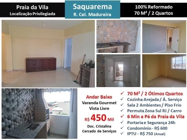 Apto Saquarema Praia da Vila Cel. Madureira 70M²