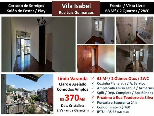 Apto Vila Isabel Luís Guimarães 68M²