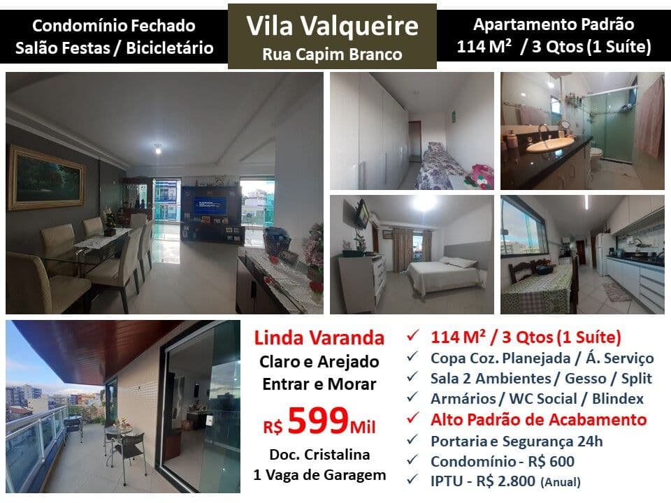 Apto JPA Valqueire Capim Branco 114M²