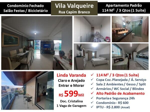 Apto JPA Valqueire Capim Branco 114M²