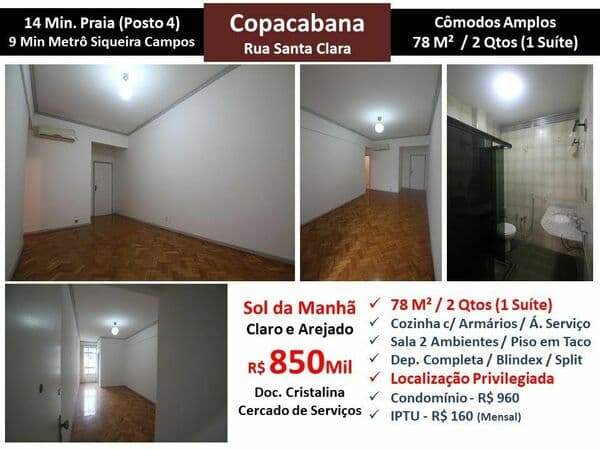 Apto Copacabana Santa Clara 78M²
