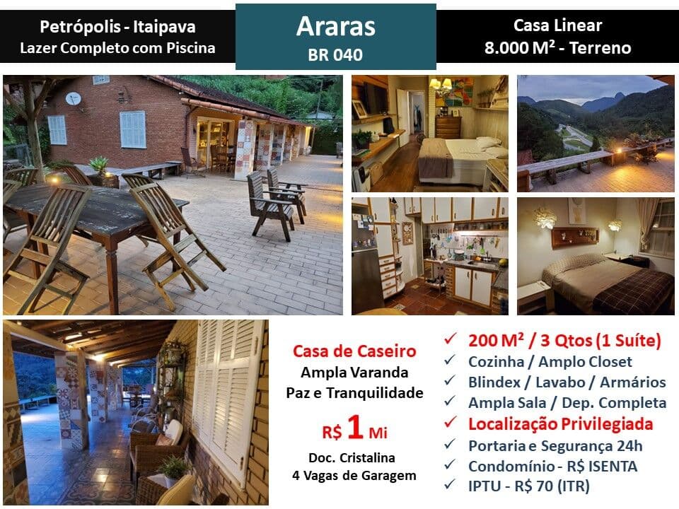 Casa Petrópolis Araras 200M²