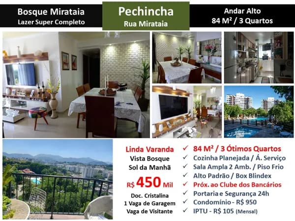 Apto JPA Pechincha Bosque Mirataia 84M²
