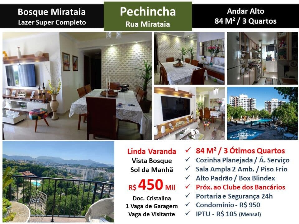 Apto JPA Pechincha Bosque Mirataia 84M²